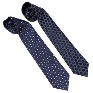 Ermenegildo Zegna Blue Polka Dot Tie Bundle 100% Silk Made in Italy Mens Suit